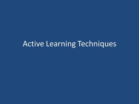 Active Learning Techniques. Hi, my name is Tracy Dougher and I am the Division Head for Agricultural Education. I am also a Professor of Horticulture.