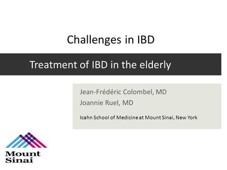 Treatment of IBD in the elderly