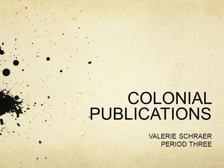 COLONIAL PUBLICATIONS