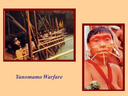 Yanomamo Warfare. YANOMAMO WARFARE A constant cannot explain a variable. Proximate vs. Ultimate cause Positive vs. Negative feedback systems Resource.