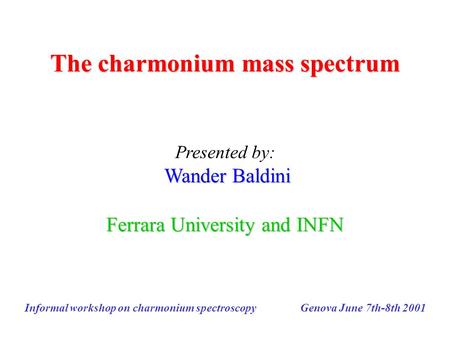 The charmonium mass spectrum