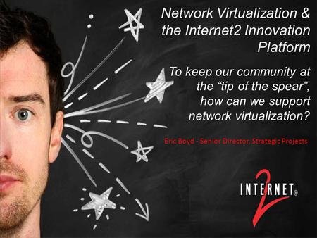 Title or Title Event/Date Presenter, PresenterTitle, Internet2 Network Virtualization & the Internet2 Innovation Platform To keep our community at the.