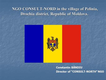 NGO CONSULT-NORD in the village of Pelinia, Drochia district, Republic of Moldova. NGO CONSULT-NORD in the village of Pelinia, Drochia district, Republic.