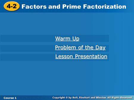 Factors and Prime Factorization