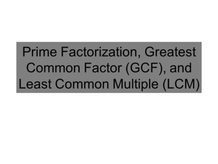 Definition of a Prime Number