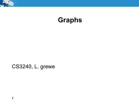 Graphs CS3240, L. grewe.