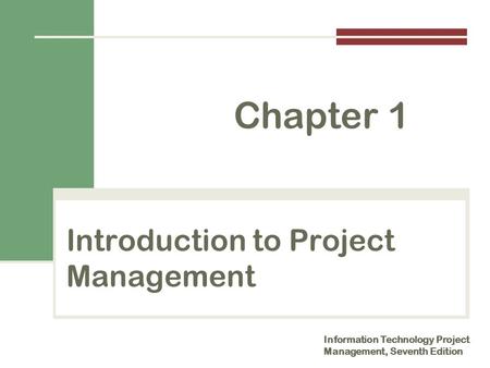 Introduction to Project Management