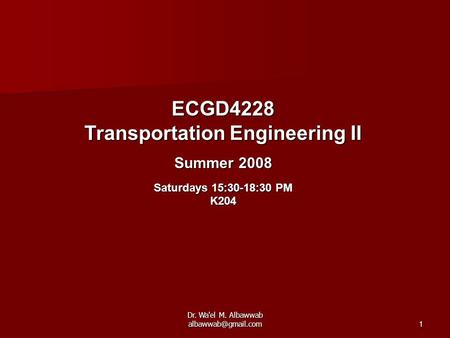 Transportation Engineering II