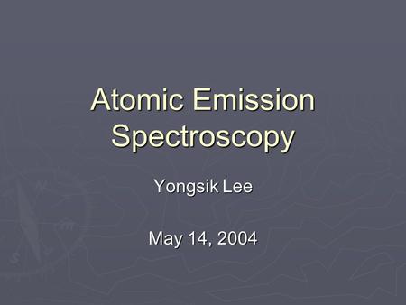 Atomic Emission Spectroscopy