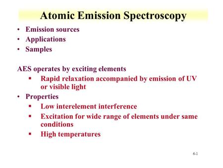 Atomic Emission Spectroscopy