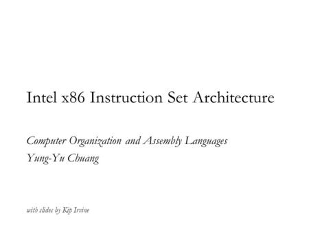 Intel x86 Instruction Set Architecture