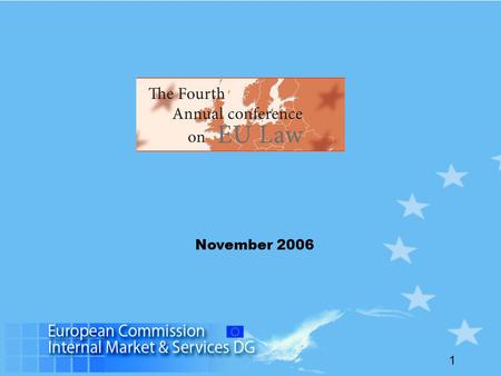 1 November 2006. 2 Free Movement of wines in the European Union Luis González Vaqué November 2006.