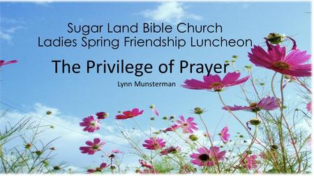 Sugar Land Bible Church Ladies Spring Friendship Luncheon