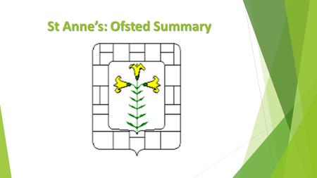 St Anne’s: Ofsted Summary. Why is St Anne’s in Special Measures?  Achievement is poor. Progress is inconsistent  Some weak teaching observed and over.