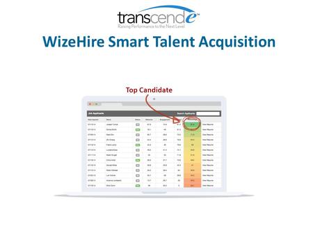 WizeHire Smart Talent Acquisition Top Candidate. 1.Based on Hard Psychometric Science Using our TriCore Test Behavior How well will a candidate thrive.