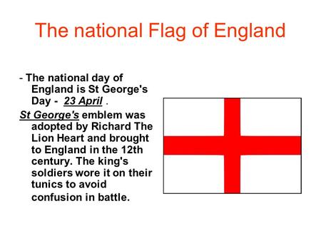 The national Flag of England