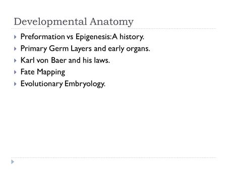 Developmental Anatomy