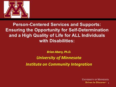 University of Minnesota Institute on Community Integration