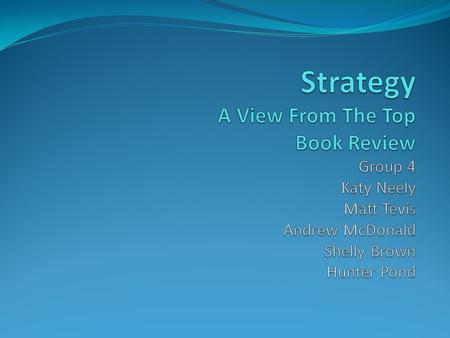 What is Strategy? Strategy Defined Strategy is about positioning an organization for competitive advantage. Competitive advantage Creating a Strategy.