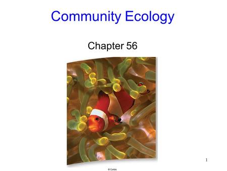 1 Community Ecology Chapter 56. 2 Biological Communities Community: all the organisms that live together in a specific place –Evolve together –Forage.