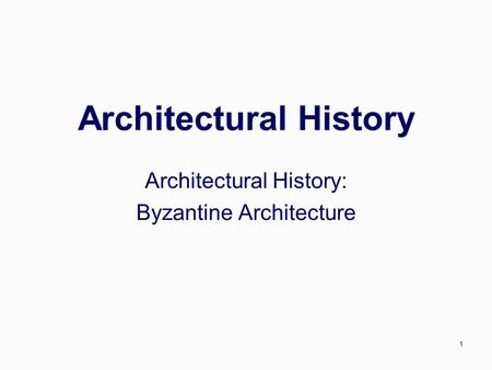 Architectural History