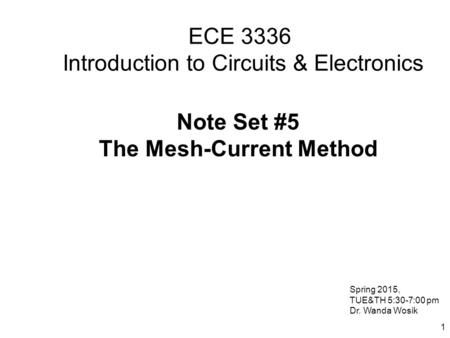 ECE 3336 Introduction to Circuits & Electronics