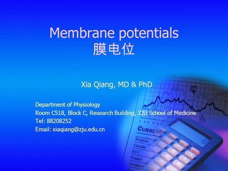 Membrane potentials 膜电位