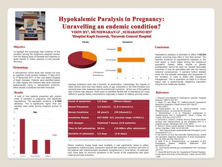 Objective To highlight the surprisingly high incidence of this condition among the indigenous pregnant women from the Rejang basin of Sarawak and hopefully,