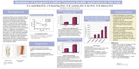E. A. Jewell-Motz, Ph.D., J. R. Kaczvinsky, Ph.D., K. M. Lammers, M.S., S. Xie, Ph.D., R. M. Osborne, Ph.D P&G Beauty, Cincinnati, Ohio USA Background.