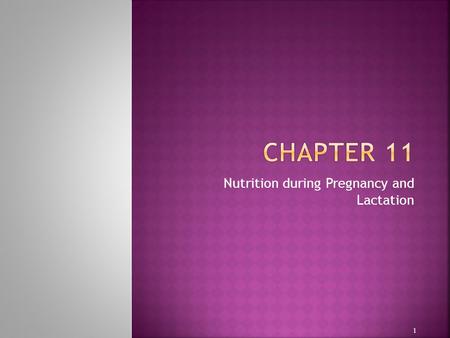 Nutrition during Pregnancy and Lactation 1.  The mother’s food habits and nutritional status before conception, as well as during pregnancy, influence.