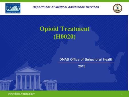 DMAS Office of Behavioral Health