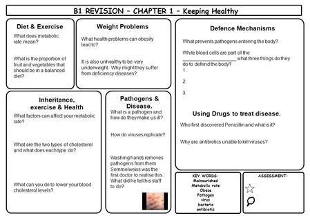 B1 REVISION – CHAPTER 1 – Keeping Healthy