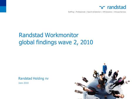 Randstad Workmonitor global findings wave 2, 2010 Randstad Holding nv June 2010.