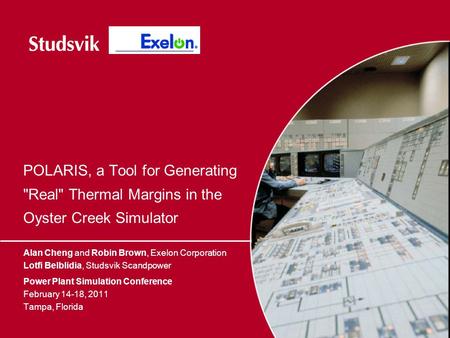 Rank the picture below the Core on the template slide Slide title 36pt Slide subtitle 18pt POLARIS, a Tool for Generating Real Thermal Margins in the.