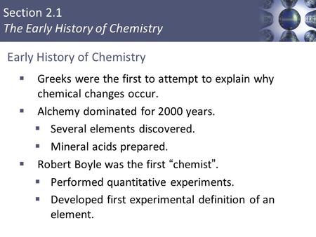 Early History of Chemistry