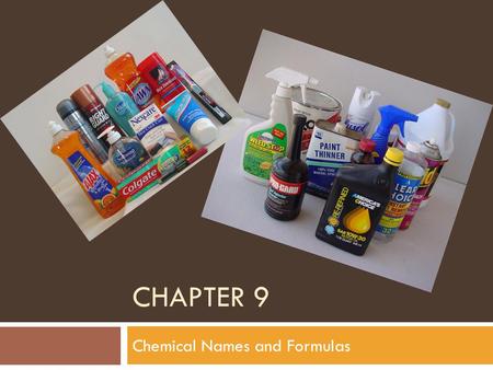 Chemical Names and Formulas