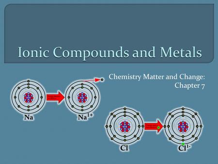 Ionic Compounds and Metals