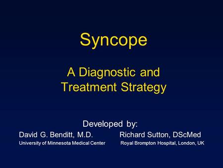 Syncope A Diagnostic and Treatment Strategy