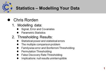 Statistics – Modelling Your Data