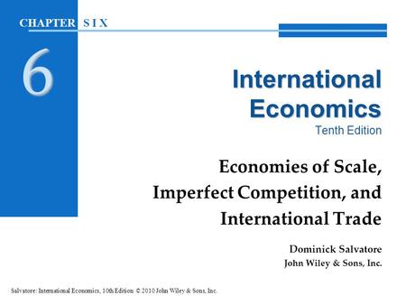 International Economics Tenth Edition