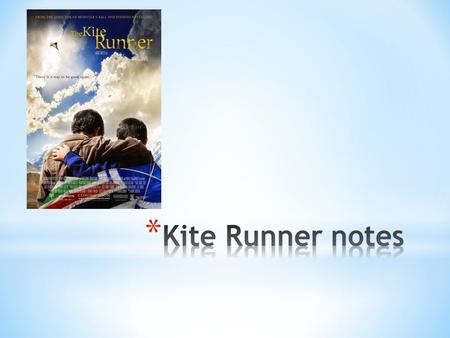 * Amir’s perspective on events – his view, his personal reactions * The story is told through a series of flashbacks * The narrator knows how the story.