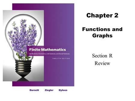 Chapter 2 Functions and Graphs