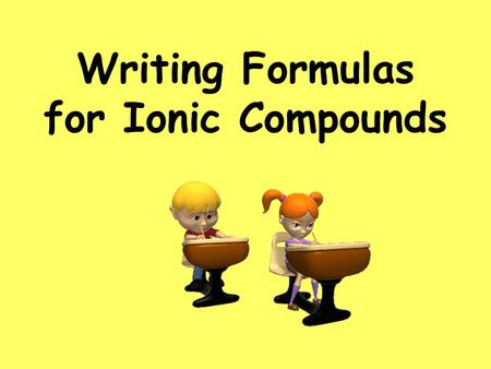 Writing Formulas for Ionic Compounds