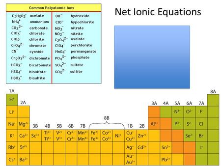 Net Ionic Equations.