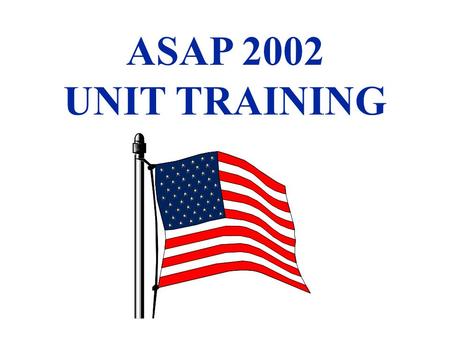 ASAP 2002 UNIT TRAINING. Army Hawaii Problem Drugs 2002 3- MJ 4- Meth 5- Ecstasy 6- Coke 7- LSD 1- Tobacco 2- Alcohol.