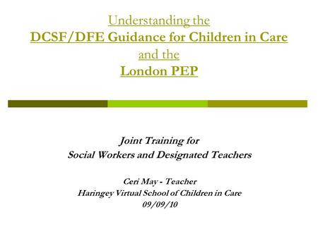 Joint Training for Social Workers and Designated Teachers