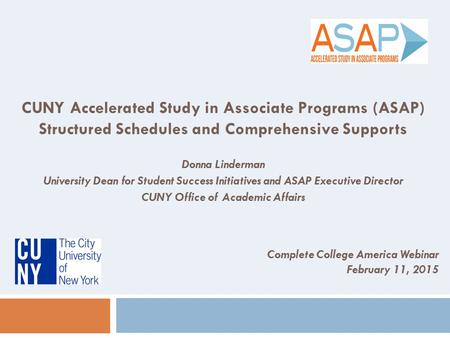 CUNY Accelerated Study in Associate Programs (ASAP)