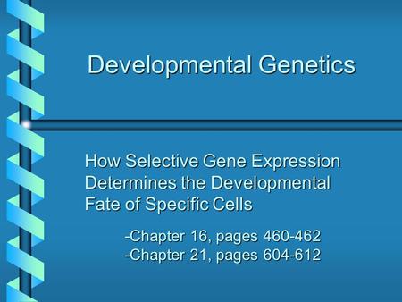 Developmental Genetics