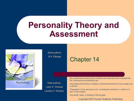 Personality Theory and Assessment