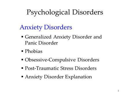 Psychological Disorders